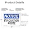 Signmission Evacuation Route, 18 in W x Rectangle, Aluminum OS-2PACK-NS-A-1218-L-12193 - alternate 4